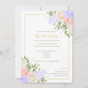 English Country Garden Foil Wedding Invitation