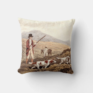 English Country Hunting Dogs Throw Pillow