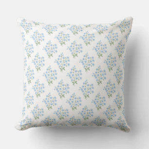 English Country Muster mit Vergissmeinnichtblumen Throw Pillow