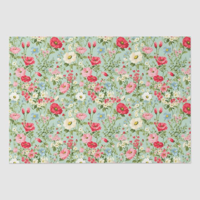English Country Wildflower   Tissue Paper (Front)