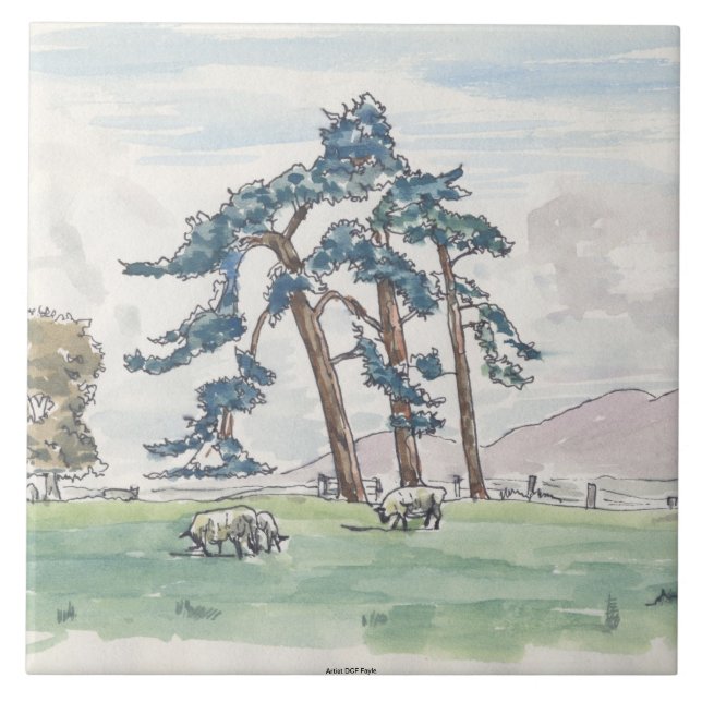English Countryside Decorative Tile (Front)