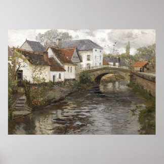 English Countryside Painting, Vintage Landscape  Poster
