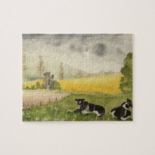 English Countryside with Cows Jigsaw Puzzle