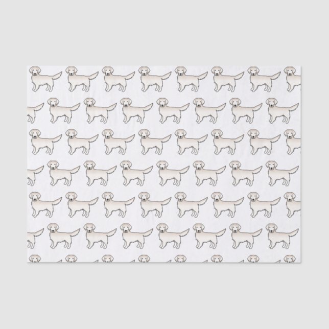 English Cream Golden Retriever Cartoon Dog Pattern Tissue Paper (Front)