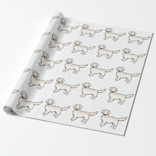 English Cream Golden Retriever Cartoon Dog Pattern Wrapping Paper