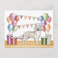 English Cream Golden Retriever Colourful Birthday
