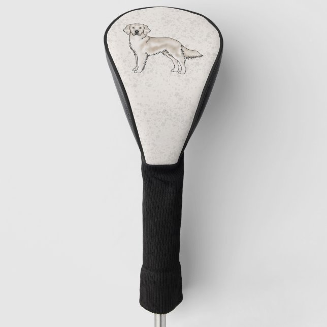 English Cream Golden Retriever Cute Cartoon Dog Golf Head Cover (Front)
