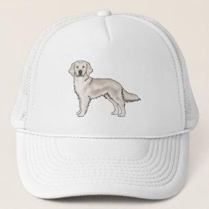 English Cream Golden Retriever Cute Cartoon Dog Trucker Hat