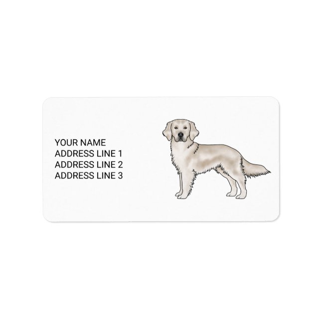 English Cream Golden Retriever Dog And Custom Text Label (Front)