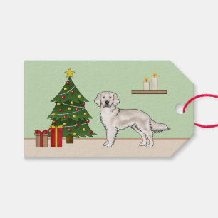 English Cream Golden Retriever Dog Christmas Tree Gift Tags