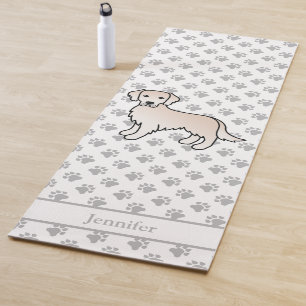English Cream Golden Retriever Dog & Custom Name Yoga Mat