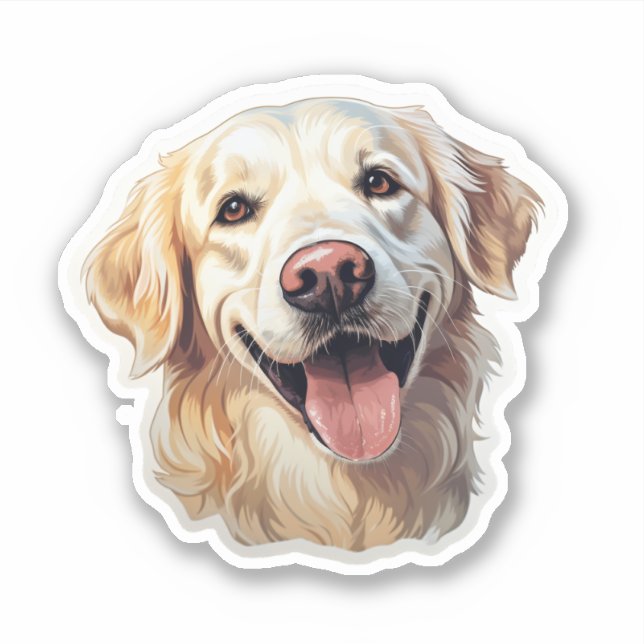 English Cream Golden Retriever Sticker (Front)