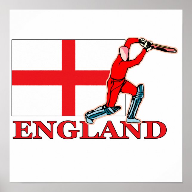English Cricket Player Poster (Front)
