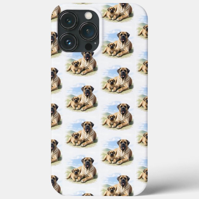 English Dogge Mastiff with Child Case-Mate iPhone Case (Back)