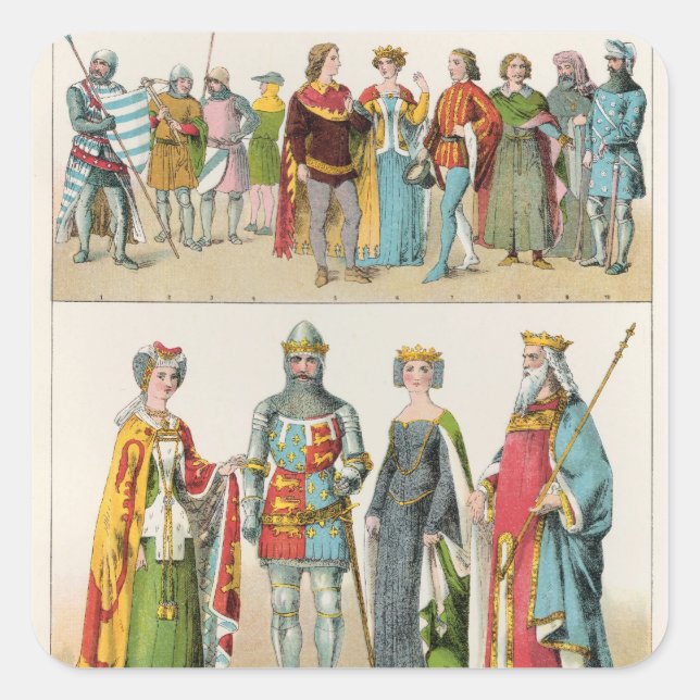 English Dress Square Sticker (Front)