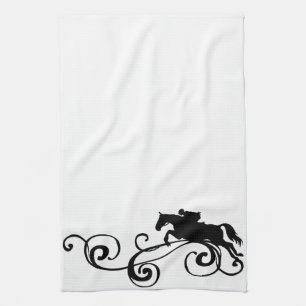 English Equestrian Flourish Kitchen Towel