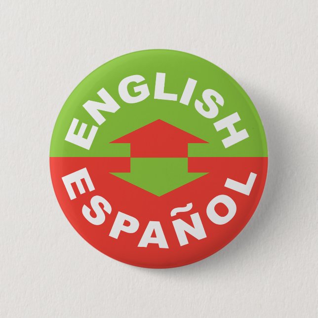 English Español - I Speak Spanish 2 Inch Round Button (Front)