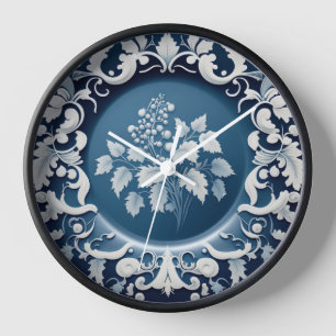 English Fine China Inspired Wall Clock