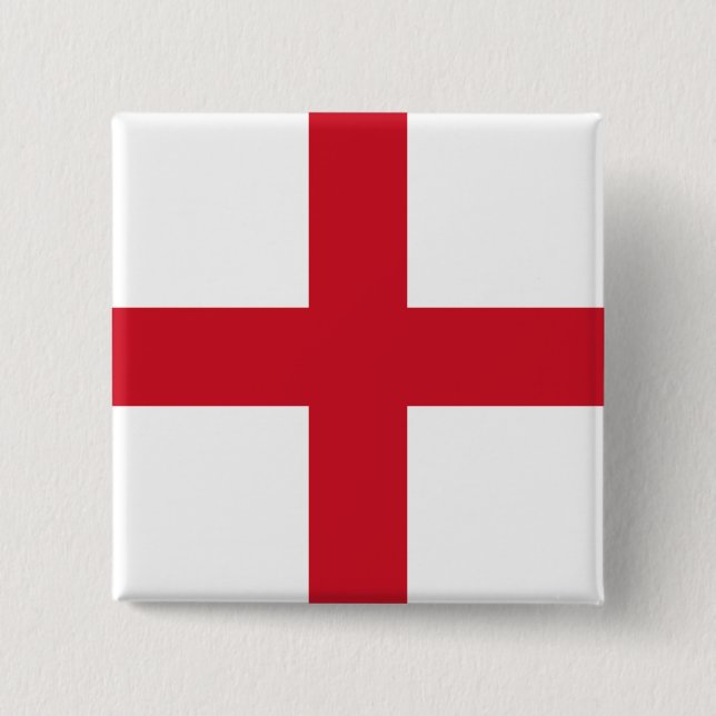 English Flag (England) 2 Inch Square Button (Front)