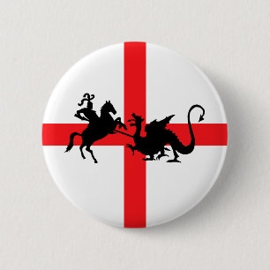 English flag George and the Dragon 2 Inch Round Button