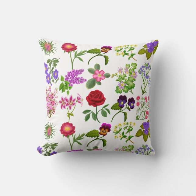 English Floral Garden Pillow (Front)