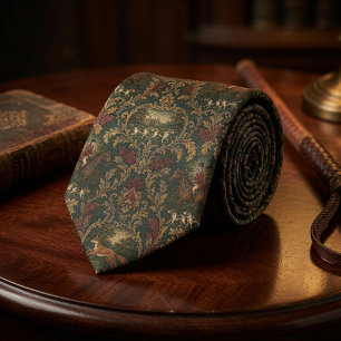 English Fox Hunt Equestrian Tapestry Tie