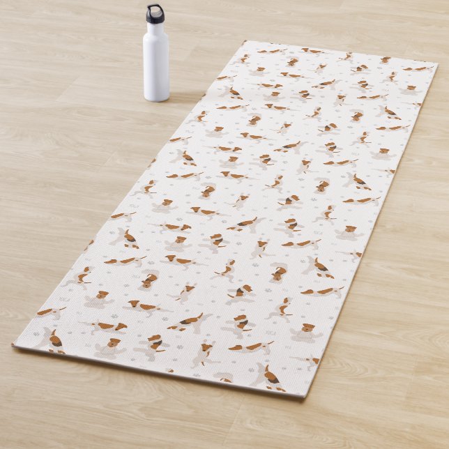 English Fox terrier yoga pose Mat (In Situ)