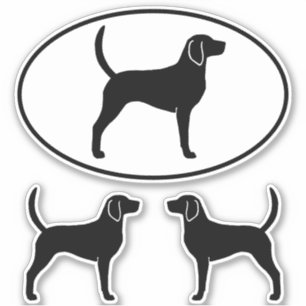 English Foxhound Dog Silhouettes Vinyl Sticker Set