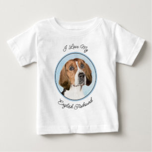 English Foxhound Painting - Cute Original Dog Art Baby T-Shirt