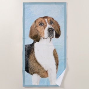 English Foxhound Painting - Cute Original Dog Art Beach Towel