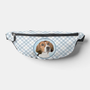 English Foxhound Painting Cute Original Dog Art Fanny Pack