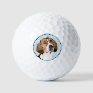 English Foxhound Painting - Cute Original Dog Art Golf Balls