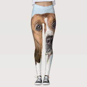 English Foxhound Painting - Cute Original Dog Art Leggings