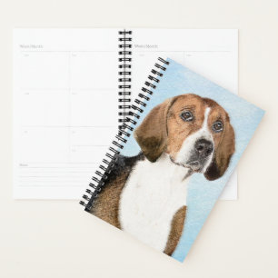 English Foxhound Painting - Cute Original Dog Art Planner