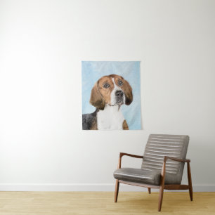 English Foxhound Painting - Cute Original Dog Art Tapestry