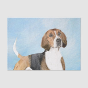 English Foxhound Painting - Cute Original Dog Art Tissue Paper