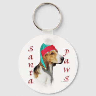 English Foxhound Santa Paws Keychain