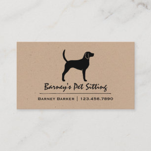 English Foxhound Silhouette   Dog Breed Business Card