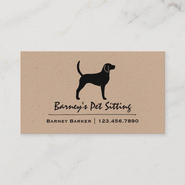 English Foxhound Silhouette | Dog Breed Business Card (Front)
