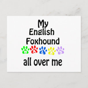 English Foxhound Walks Design Postcard