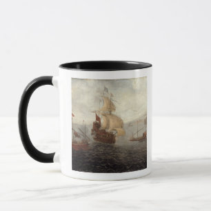 English Galley Frigate Flanked by Ottoman State Ba Mug