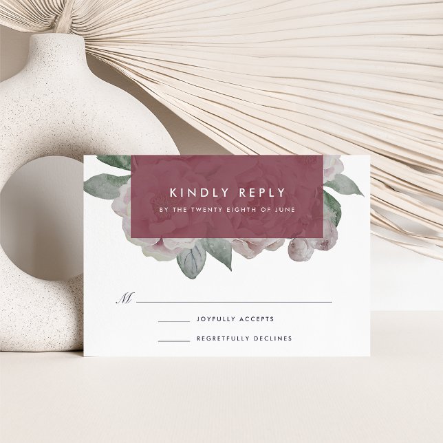 English Garden Floral RSVP Card | Marsala (Creator Uploaded)