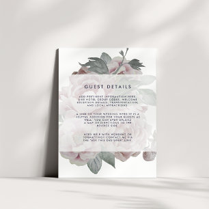 English Garden Floral Wedding Guest Details Enclosure Card