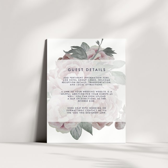 English Garden Floral Wedding Guest Details Enclosure Card (Creator Uploaded)
