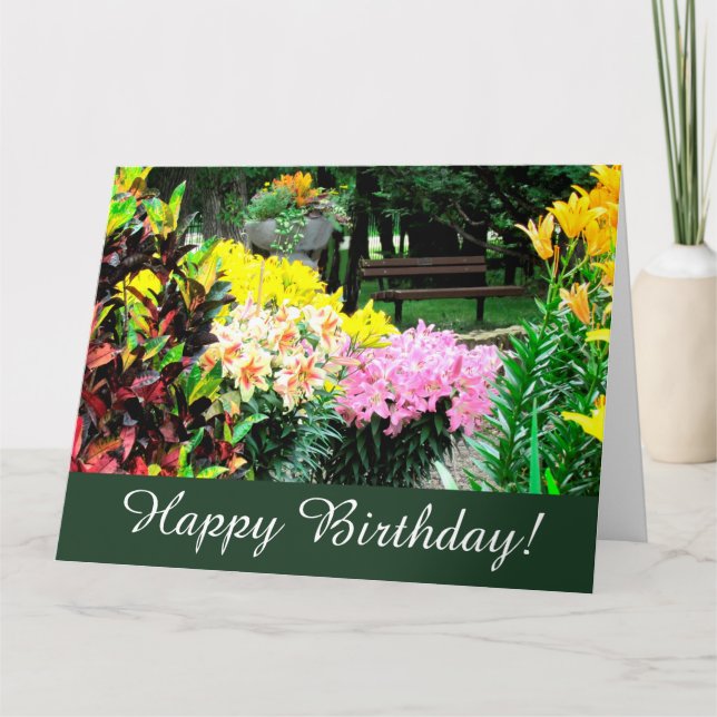 English Garden Florals Birthday Greeting Card (Front)