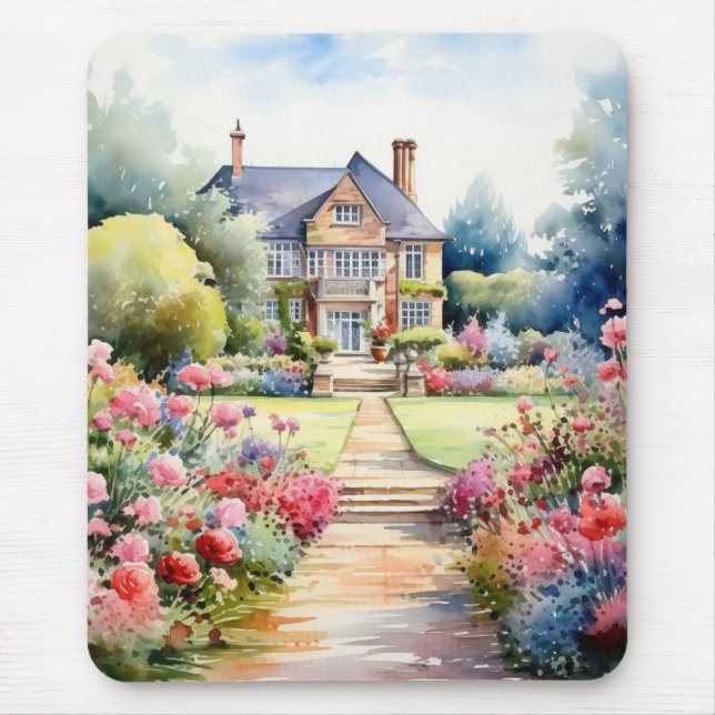 English Garden Landscape Mouse Pad (Front)