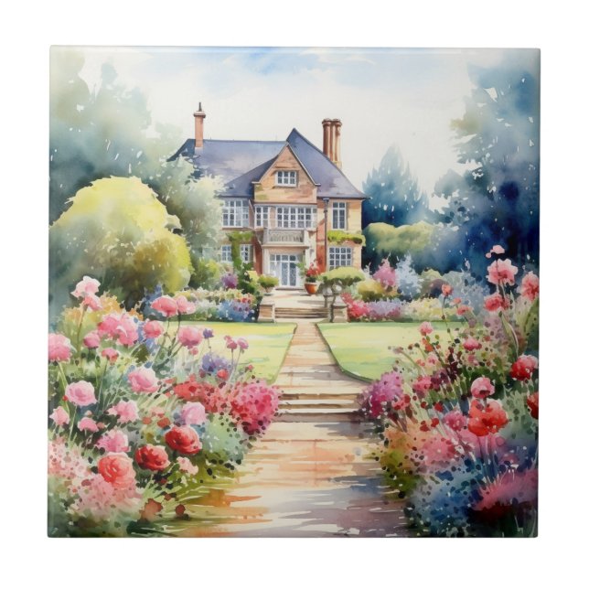 English Garden Landscape Tile (Front)