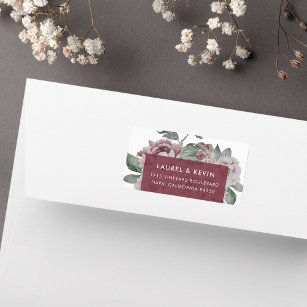 English Garden Marsala Floral Return Address Label
