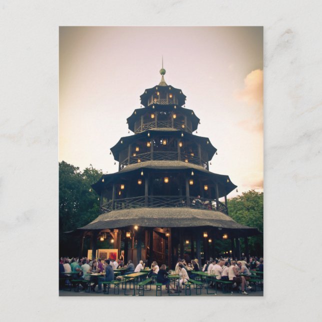 English Garden tower, Munchen Postcard (Front)