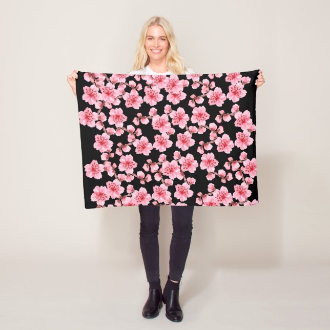 English Garden Vintage Flowers Fleece Blanket (In Situ)